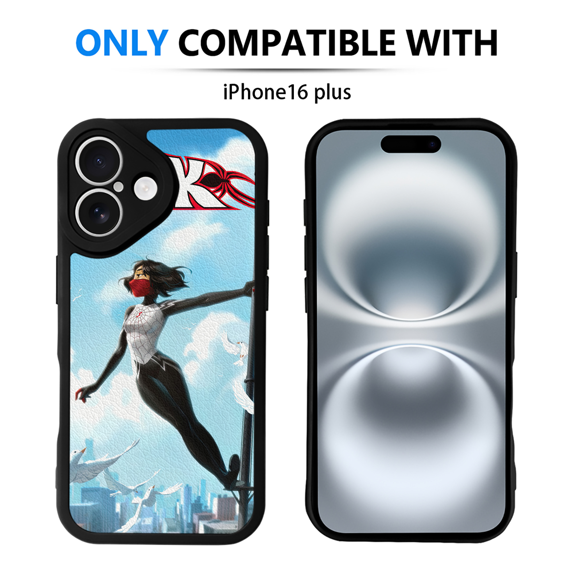 （画像用） Spider Man スパイダーマン 【iPhone 16シリーズ対応】シリコンスマホケース（レザー調） 材質：シリコン